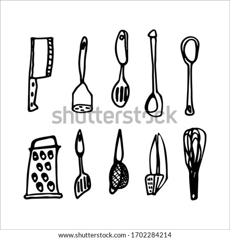 Foto stock: Garlic Masher Isolated On White Background Vector Cartoon Close Up Illustration