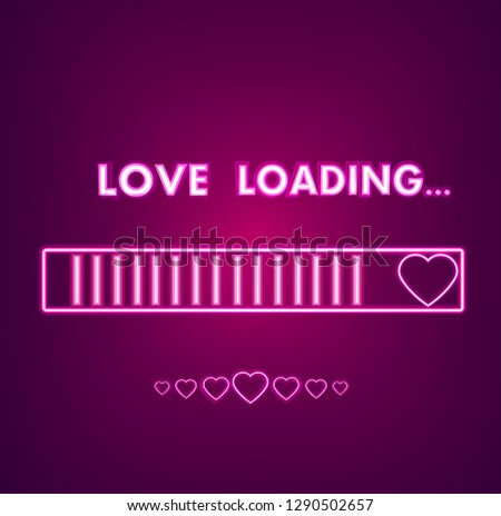 Stock foto: Neon Valentine Day Symbol Card Vector Red Romantic Loadin Symbo