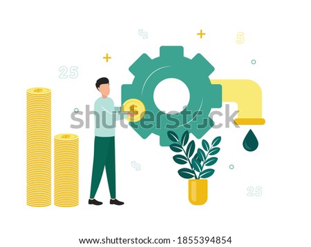 Foto d'archivio: Water Or Oil Drop With A Dollar Sign Vector Illustration Isolated On White Background