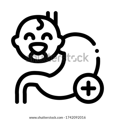 Stock photo: Work Of Esophagus Of Newborn Baby Icon Vector Outline Illustration