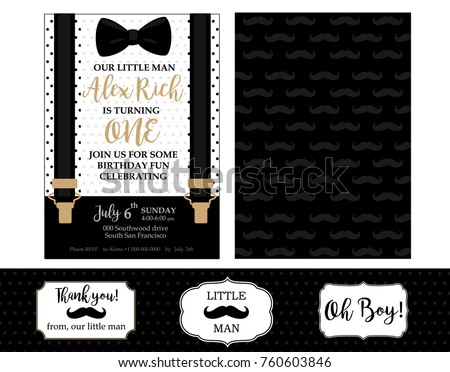 Stock fotó: Vintage Baby Shower Invitation Card With Elegant Retro Abstract