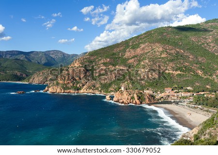 Сток-фото: View Of Bonifacio Wild Coast Cliff Rocks Corsica Island France