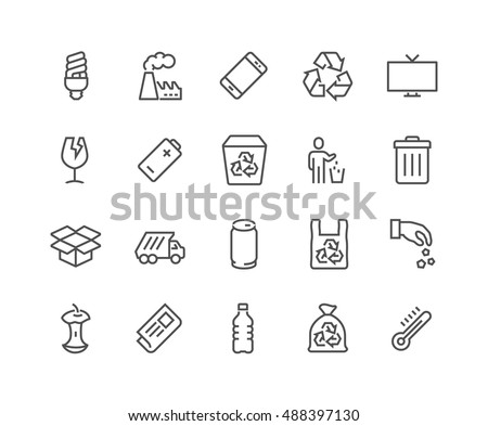 Stok fotoğraf: Trashcan Icon Simple Illustration