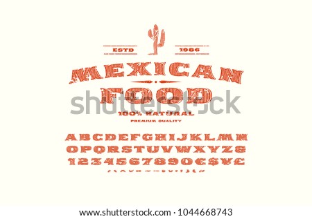 Foto stock: Vintage Wild Emblem And Sticker Typography And Rough Style Vector Logo Or Badge With Letterpress E