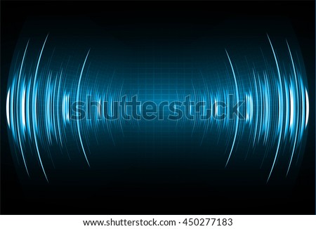 Zdjęcia stock: Sound Waves Oscillating Glow Light Digital Wave Abstract Technology Background - Vector