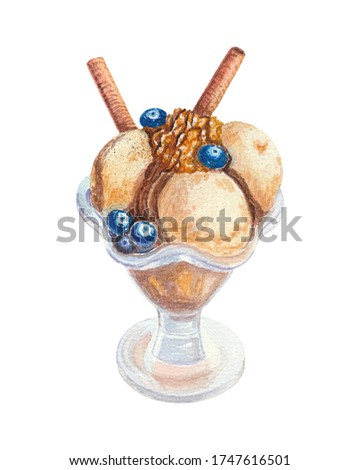 Сток-фото: Two Cherries Made Of Ice And Glass Isolated On White Background Vector Illustration