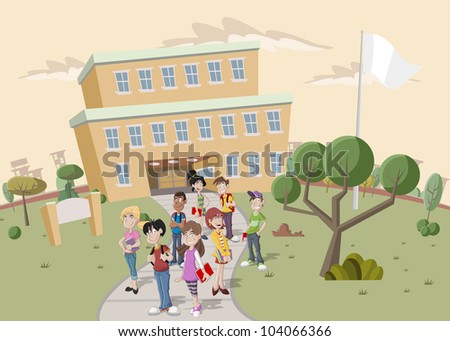 Stockfoto: Girl Schoolgirl Kid Vector Redhead High School Child Animation Creation Set Face Emotions Gestu