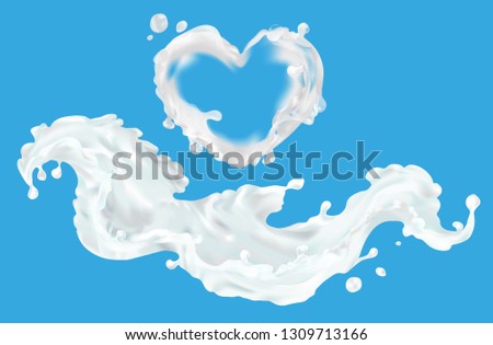 Stok fotoğraf: Milk Splash Vector Fresh Flow Abstract Spiral Nature Farm Swirl Yogurt Wave 3d Realistic Illust