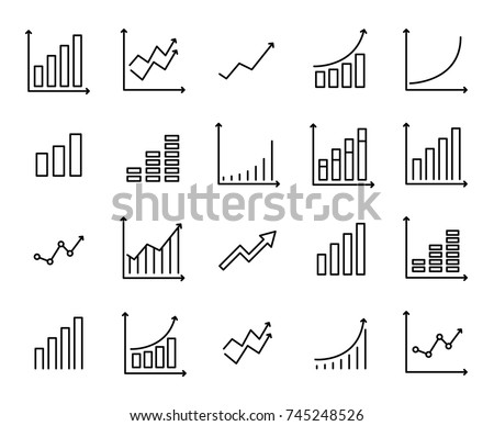 Stock fotó: Analytics Graph Line Icon Outline Vector Sign Linear Style Pictogram Isolated On White