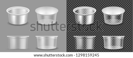 Zdjęcia stock: Plastic Container Vector Transparent Tray Container Wrap Empty Product Polyethylene Mock Up Templa