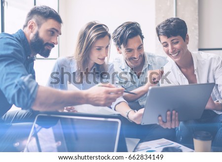 Stockfoto: Teamwork Process Businessmen Hands Pointing At Document During