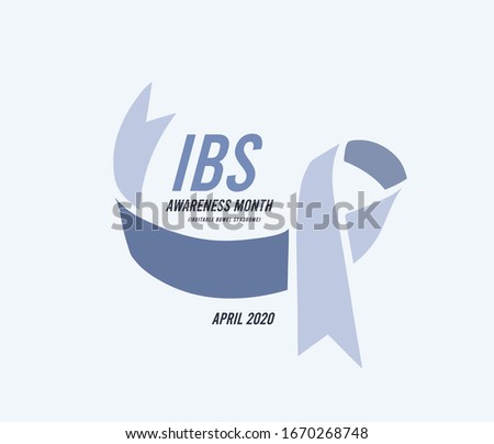 Сток-фото: Irritable Bowel Syndrome Ibs Awareness Month Vector Illustration With Blue Ribbon