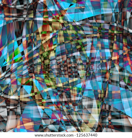 Foto stock: Abstract Chaotic Pattern With Colorful Translucent Curved Lines