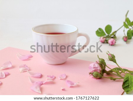 [[stock_photo]]: Vintage Old Postcard For Congratulation With Pink Roses On Woode