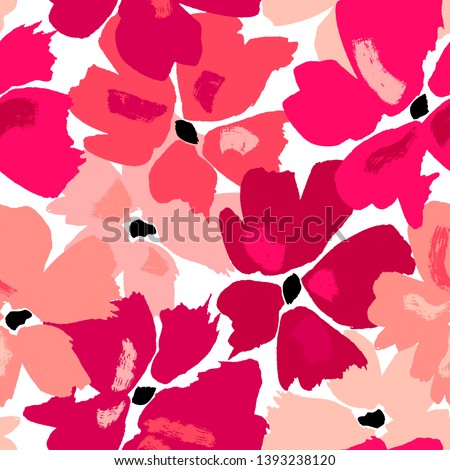 Foto stock: Abstract Floral Background With Wild Poppy Flowers On Summer Meadow