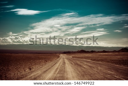 Stock fotó: Empty Road Going Through Rural Landscape Under Sunset Sky With S