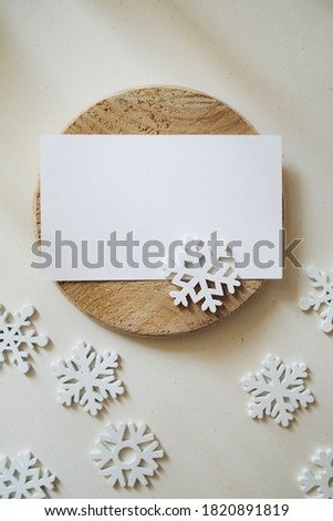 Stockfoto: Christmas Soft Beige Wooden Snowflakes On A Wood White Background