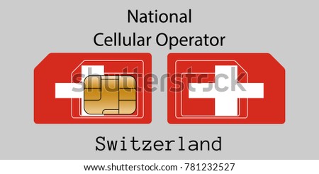 Stock fotó: Switzerland Mobile Operator Sim Card With Flag Vector Illustration