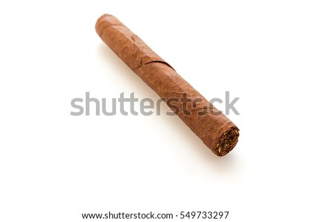 Zdjęcia stock: Cigar And Smoke On A White Background An Expensive Cuban Cigar