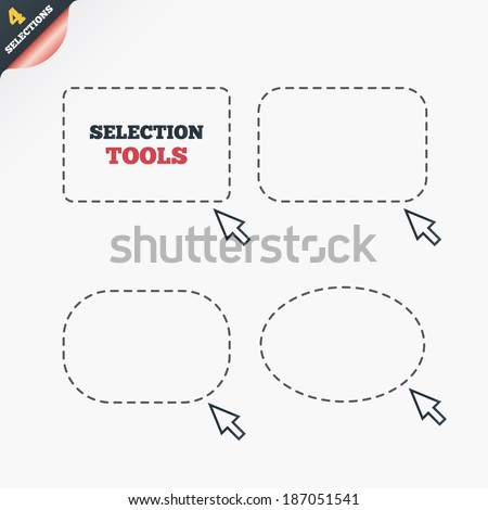 Сток-фото: Selection Tool With Mouse Cursor Dashed Line Vector Illustration Isolated On Modern Background