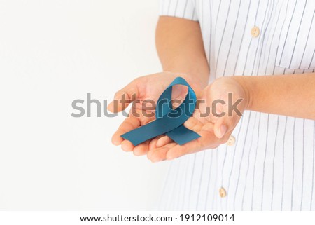Stock photo: Teal Ribbon Awareness On A White Background Symbolic Post Traumatic Stress Disorder - Ptsd