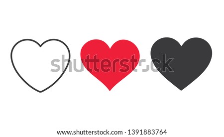 Foto stock: Red Heart Icon Isolated On White Background Set Of Love Symbols