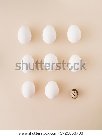 Stok fotoğraf: Easter Holidays Concept White Dotted Chicken Eggs In The Wicker