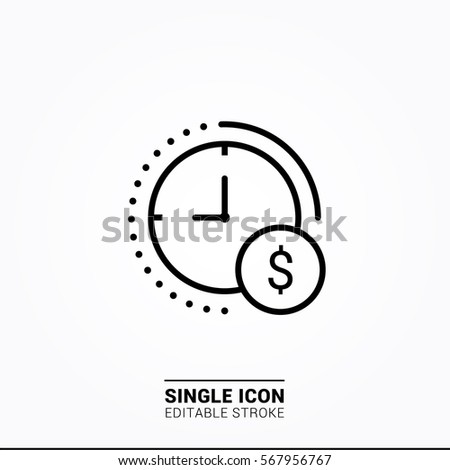 ストックフォト: Clock With Dollar Icon Symbol Clock With Dollar Element Vector Illustration Isolated On White Back