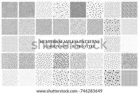 Stok fotoğraf: Vector Seamless Simple Pattern - Fashion Style 80s - 90s Modern Stylish Texture With Randomly Dispo