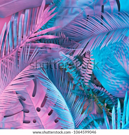 ストックフォト: Fantasy Tropical Jungle Forest In Surreal Colors Concept Landscape