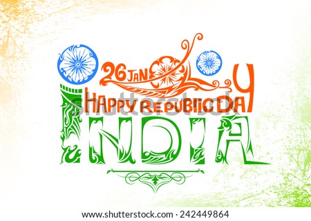 Floral Tricolor Background For 26th January Happy Republic Day Of India Imagine de stoc © stockshoppe