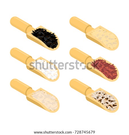 Stockfoto: Wheat In Wooden Scoop Isolated Groats In Wood Shovel Grain On