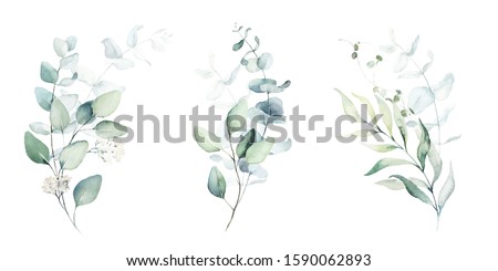 Stock photo: Set Of Hand Painted Watercolor Floral Wreath On White Backgroundwreath Floral Frame Watercolor Fl