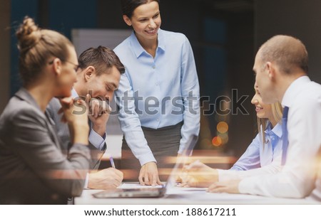 ストックフォト: Business Team Colleagues Discussing Working With Many Document G