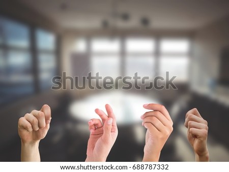 Stockfoto: Part Of Studio Interior With Desk By Window And Various Stuff For Work