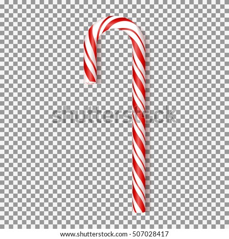 Сток-фото: Christmas Candy Cane Isolated On Transparent Background Template For Xmas Or New Year Greeting Card