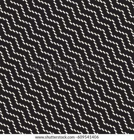 Foto stock: Halftone Edgy Lines Mosaic Endless Stylish Texture Vector Seamless Black And White Pattern
