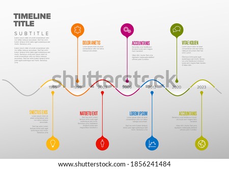 Stock foto: Colorful Infographic Timeline Report Template With Droplet Bubbles Pins