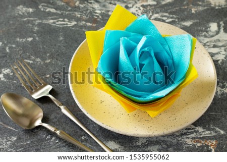 Stock photo: Fork And Knife Silver Cutlery For Table Decor Minimalistic Design And Diet