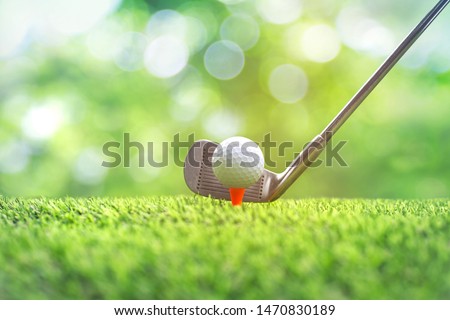 Stock photo: Golf Ball Close Up In A Course