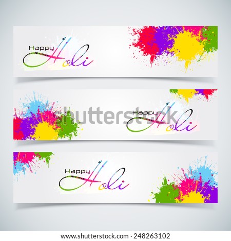 ストックフォト: Vector Colorful Grunge Indian Holi Beautiful Celebration Backgro