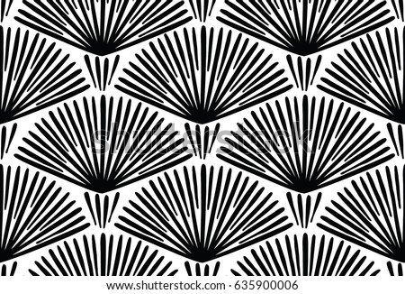 Stock foto: Seamless Ethnic And Tribal Pattern Hand Drawn Ornamental Stripes Black And White Print For Your Te