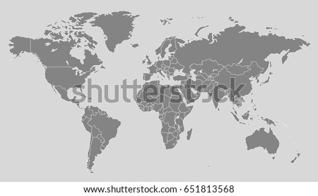 Stok fotoğraf: Asia Africa Europe North And South America Australia And Oceania Vector Maps
