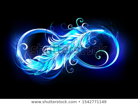 Сток-фото: Fiery Symbol Of Infinity With Feather