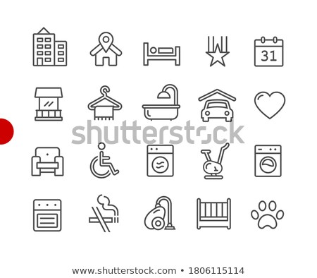 Hotel Rentals Icons 2 Of 2 Red Point Series - Vector Line I Foto stock © Palsur
