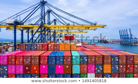 Stockfoto: Container Ship Loading In Port