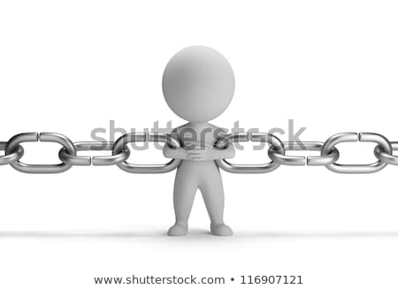 Сток-фото: 3d Small People - Chain Link