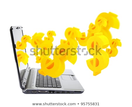 Foto stock: Online Businesslaptop With Dollar Symbols