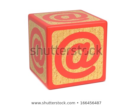 Stok fotoğraf: At Sign Or Ampersat - Childrens Alphabet Block