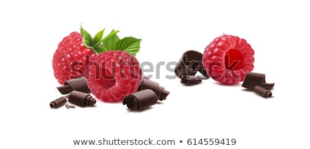 Stock fotó: Fresh Raspberries And Chocolate Curls